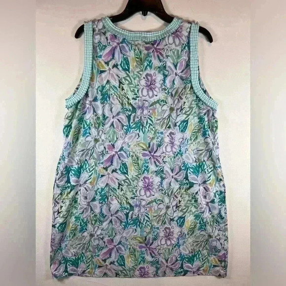 NEW Sunny Oceans sleeveless sheath dress w/ contrast print pleated trim size XL - Picture 8 of 9